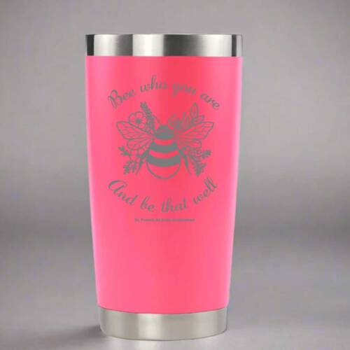 Pink Engraved 20oz Stainless Tumbler w/ Magnet Sliding Lid