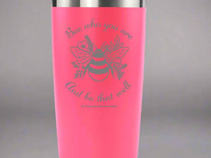 Pink Engraved 20oz Stainless Tumbler w/ Magnet Sliding Lid