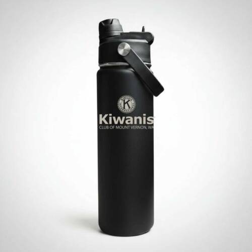 Black Engraved 22oz water bottle with Chug Cap