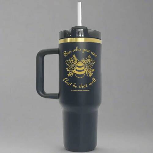 Black Engraved 40oz Handle Tumbler