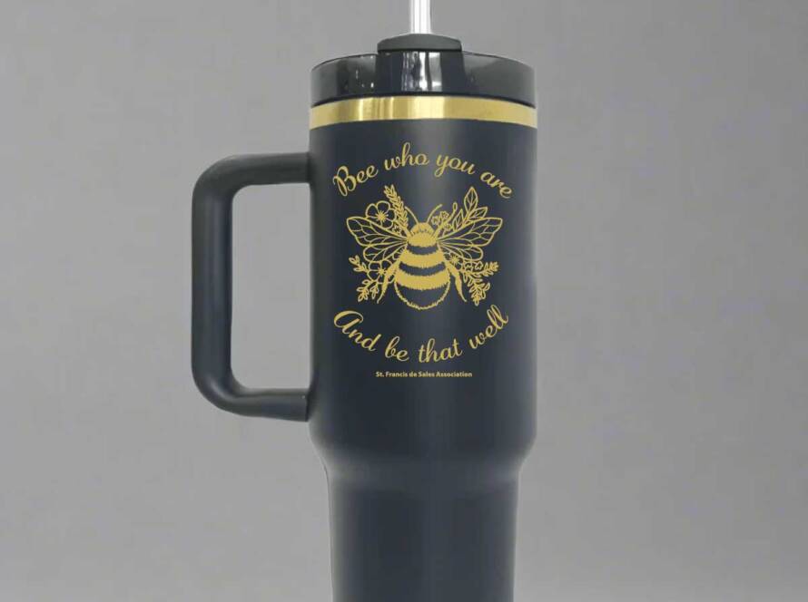 Black Engraved 40oz Handle Tumbler