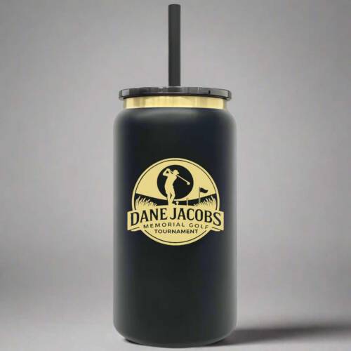 DJM Golf Tournament - 16oz Black & Gold Plated Tumbler