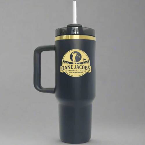 DJM Golf Tournament - 40oz Gold Plated Black Tumbler