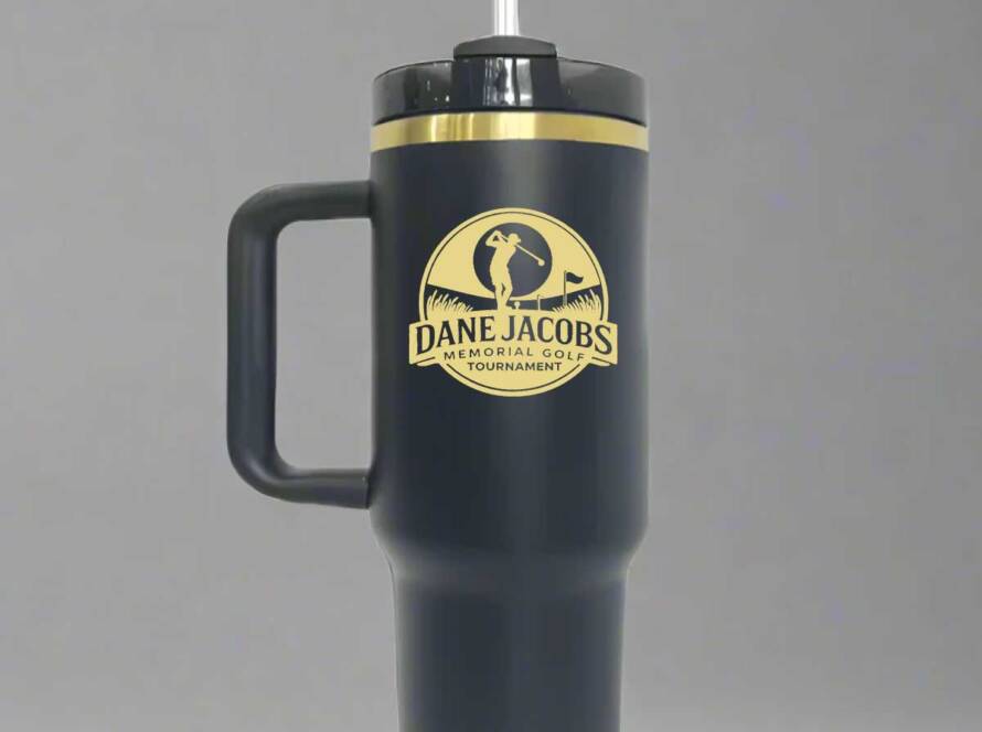 DJM Golf Tournament - 40oz Gold Plated Black Tumbler